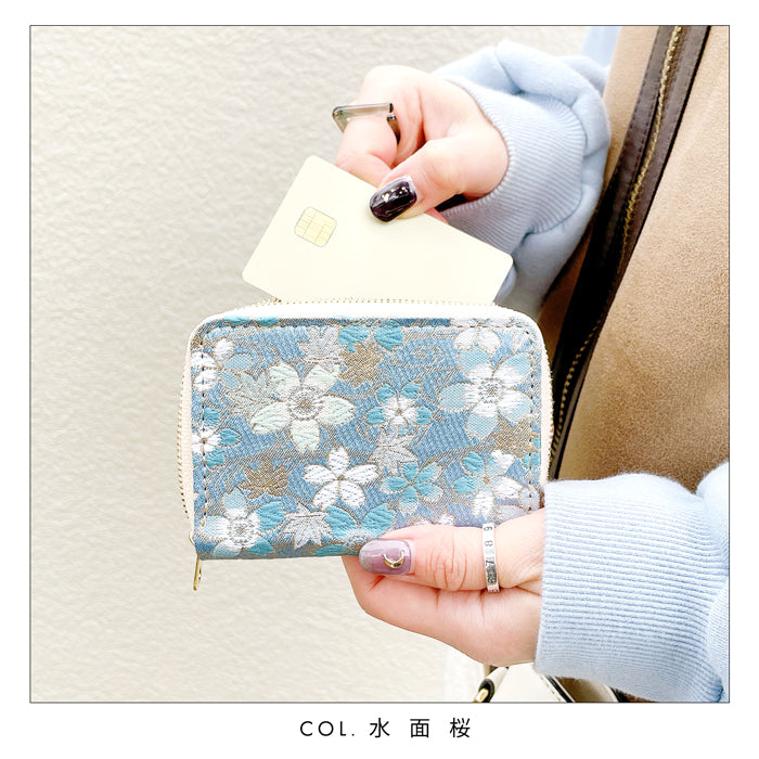 【財布の百貨店公式】 西陣織 ミニ財布 明 財布 金襴 ミニウォレット コンパクト ラウンドファスナー 小さい財布 カード収納【安心の返品保証付き】