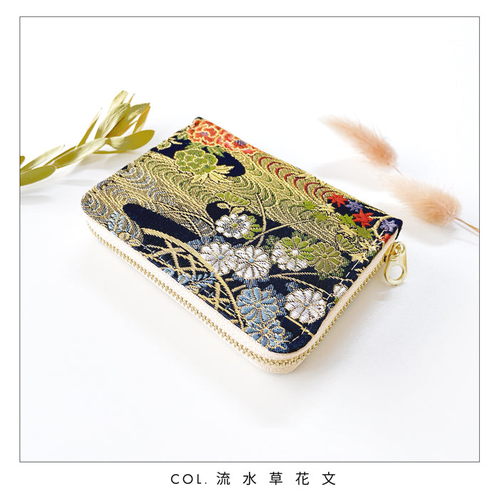 【財布の百貨店公式】 財布 ミニ財布 西陣織 明 金襴 ミニウォレット コンパクト ラウンドファスナー サイフ さいふ ウォレット 小さい財布 カード収納 ラウンド財布 ミニサイフ 和風 和柄 和 豪華 織物 ハンドメイド