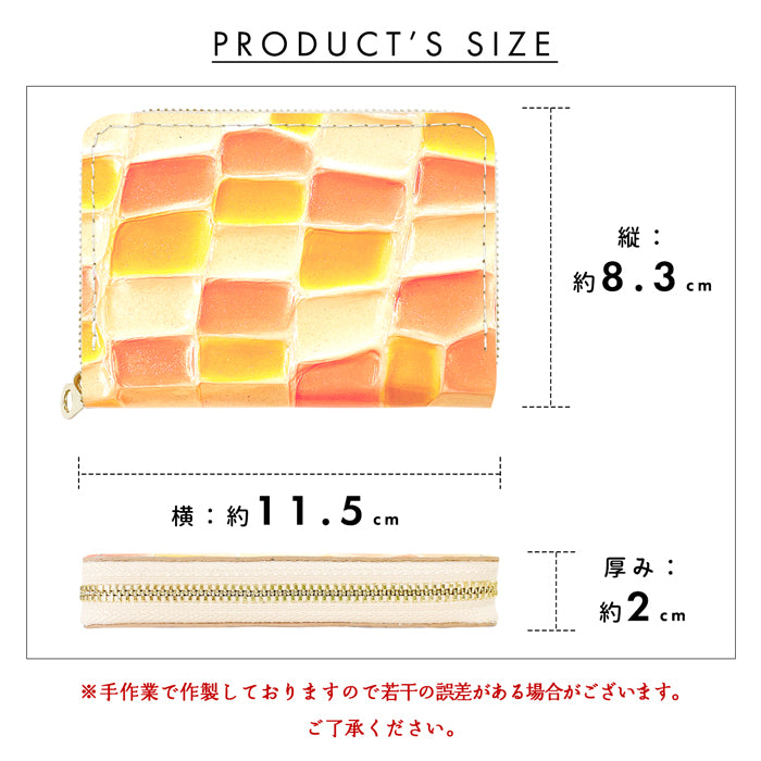 【財布の百貨店公式】 本革 ステンドグラス ミニ財布 財布 ミニウォレット コンパクト ラウンドファスナー サイフ さいふ ウォレット 小さい財布 革 カード収納 レディース エナメル【安心の返品保証付き】