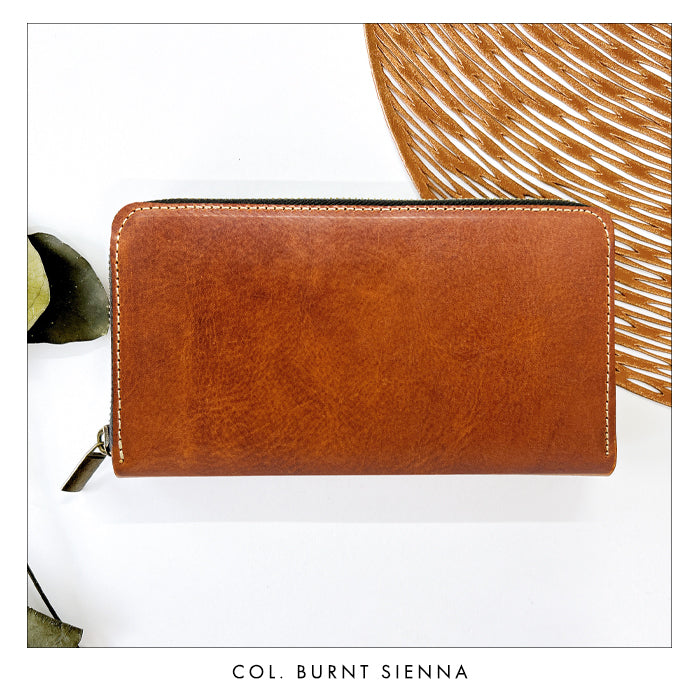 【財布の百貨店公式】 蛇腹 カードポケット付き 長財布 イタリア製 ミズーリベリー 本革 財布 ラウンド型ファスナー メンズ レディース イタリアンレザー 【安心の返品保証付き】