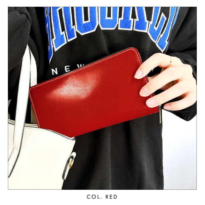 【財布の百貨店公式】 蛇腹 カードポケット付き 長財布 イタリア製 ミズーリベリー 本革 財布 ラウンド型ファスナー メンズ レディース イタリアンレザー 【安心の返品保証付き】