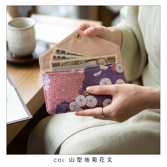 【財布の百貨店公式】西陣織 お札入れ 財布 サイフ 札入れ 小銭入れなし 薄型 さいふ 和柄 和風 和 長財布 シンプルお札入れ 伝統的 日本製 【安心の返品保証付き】
