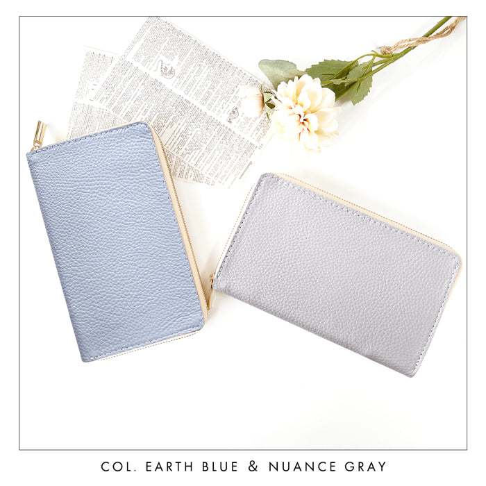 【財布の百貨店公式】 通帳も入る長財布 ニュアンスカラー マルチケース 本革 パスポート 母子手帳 ケース 大容量 多機能 ラウンドファスナー レディース 【安心の返品保証付き】