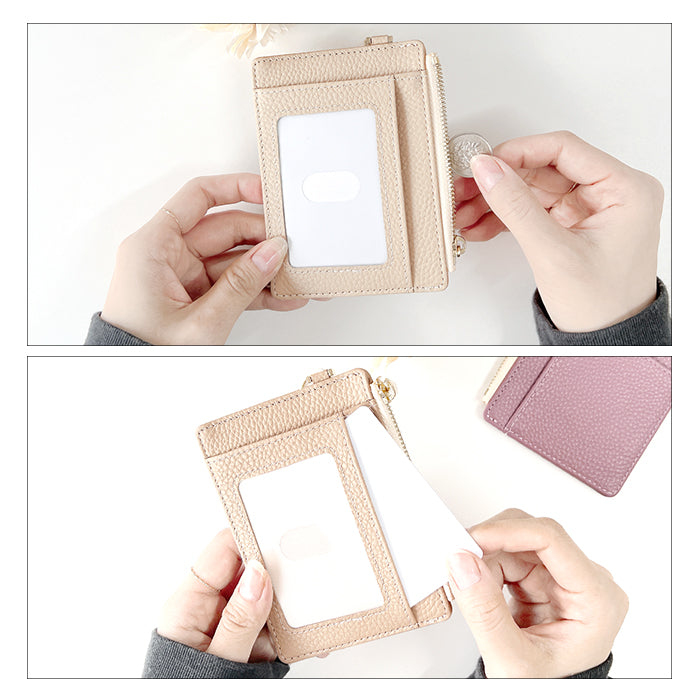 【財布の百貨店公式】 本革 パステル 上品な型押し 財布付き パスケース 定期入れ 小銭入れ カードケース 薄型 パステルカラー レディース PC1-P1-04 【安心の返品保証付き】