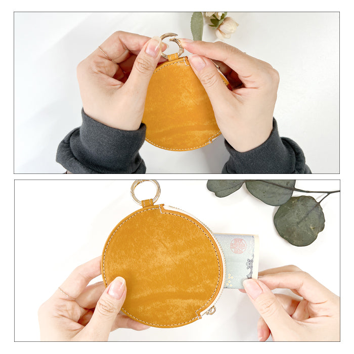 【財布の百貨店公式】 本革 レザリア レザー 丸い財布 小銭入れ メンズ レディース 革 レザー 牛革 ポーチ カード収納 CC-C2-02 【安心の返品保証付き】