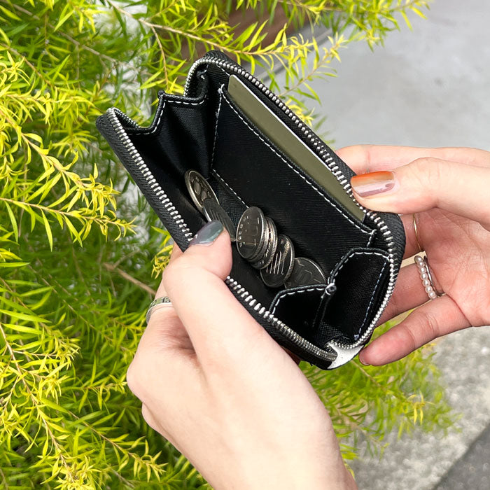 【財布の百貨店公式】 本革 ダイヤモンドパイソン コインケース ラウンドファスナー 小銭入れ メンズ レディース コンパクト 山羊革 ゴートレザー へび柄 ミニウォレット 【安心の返品保証付き】
