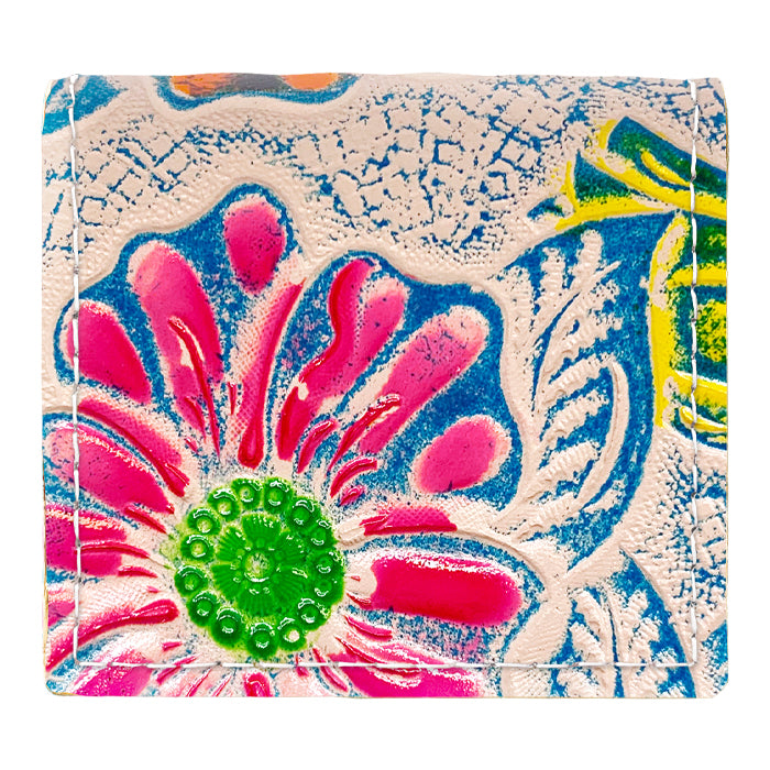 【財布の百貨店公式】 ボックス型 コインケース レトロな花型押し 本革 レディース 小銭入れ コンパクト スリム 薄型 【安心の返品保証付き】