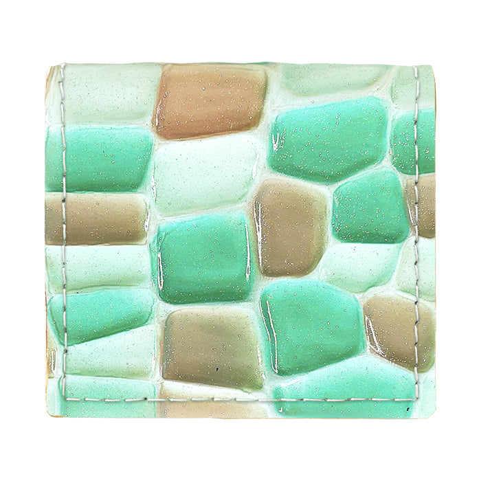 【財布の百貨店公式】 本革 ステンドグラス ボックス型 コインケース レディース 小銭入れ コンパクト スリム 薄型 型押し エナメル ピンク イエロー パープル グリーン ブルー シルバー 【安心の返品保証付き】