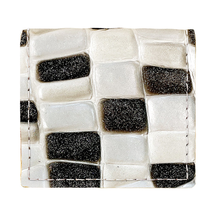 【財布の百貨店公式】 本革 ステンドグラス ボックス型 コインケース レディース 小銭入れ コンパクト スリム 薄型 型押し エナメル ピンク イエロー パープル グリーン ブルー シルバー 【安心の返品保証付き】