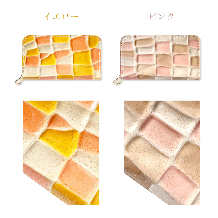 【財布の百貨店公式】 コインケース 本革 ステンドグラス レディース かわいい 小銭入れ コンパクト ケース ミニ財布 ファスナー付き おしゃれ カード入れ 女性 革 レザー 小物入れ ラウンドファスナー エナメル加工 日本製