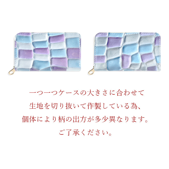 【財布の百貨店公式】 コインケース 本革 ステンドグラス レディース かわいい 小銭入れ コンパクト ケース ミニ財布 ファスナー付き おしゃれ カード入れ 女性 革 レザー 小物入れ ラウンドファスナー エナメル加工 日本製