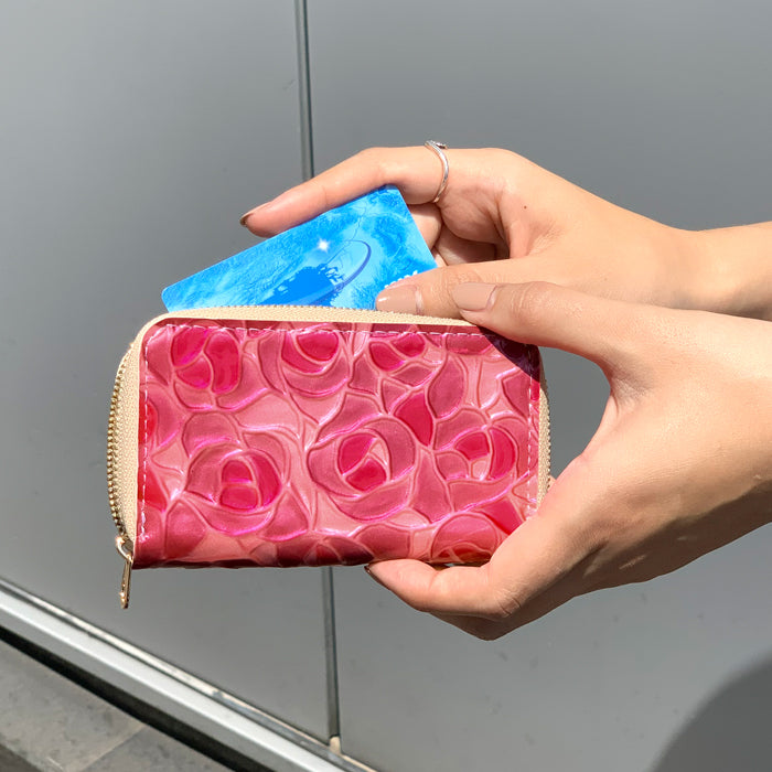 【財布の百貨店公式】 本革 ステンドグラス ローズ コインケース 小銭入れ ミニ財布 レディース ラウンドファスナー |ステンドグラスのような彩りと上品な輝きを放つコインケース