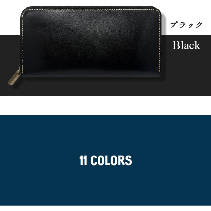 【財布の百貨店公式】 極上の栃木レザー使用!長く愛される本革財布 栃木レザー 長財布 本革 牛革 こだわり親父 ラウンドファスナー 【安心の返品保証付き】