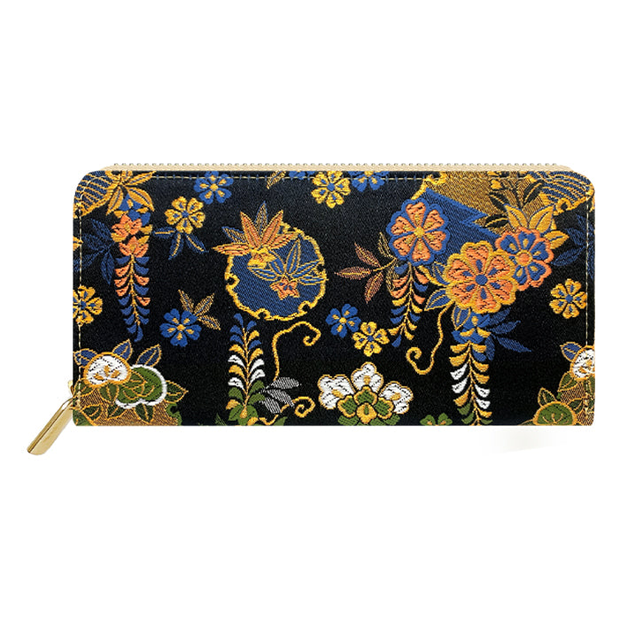 【財布の百貨店公式】 西陣織 月影 長財布 レディース メンズ 財布 ラウンド型ファスナー - 高級感漂う日本製の和風財布 | プレゼントにも最適 【安心の返品保証付き】