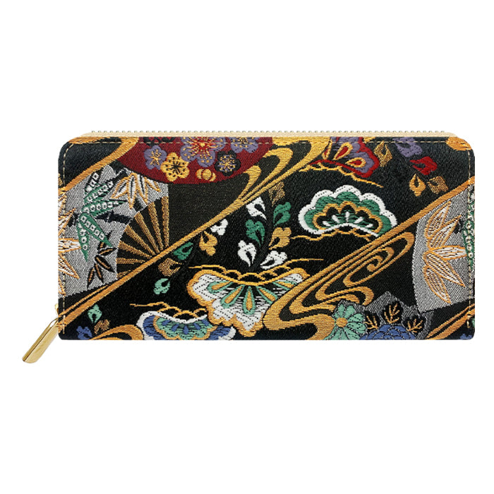 【財布の百貨店公式】 西陣織 月影 長財布 レディース メンズ 財布 ラウンド型ファスナー - 高級感漂う日本製の和風財布 | プレゼントにも最適 【安心の返品保証付き】