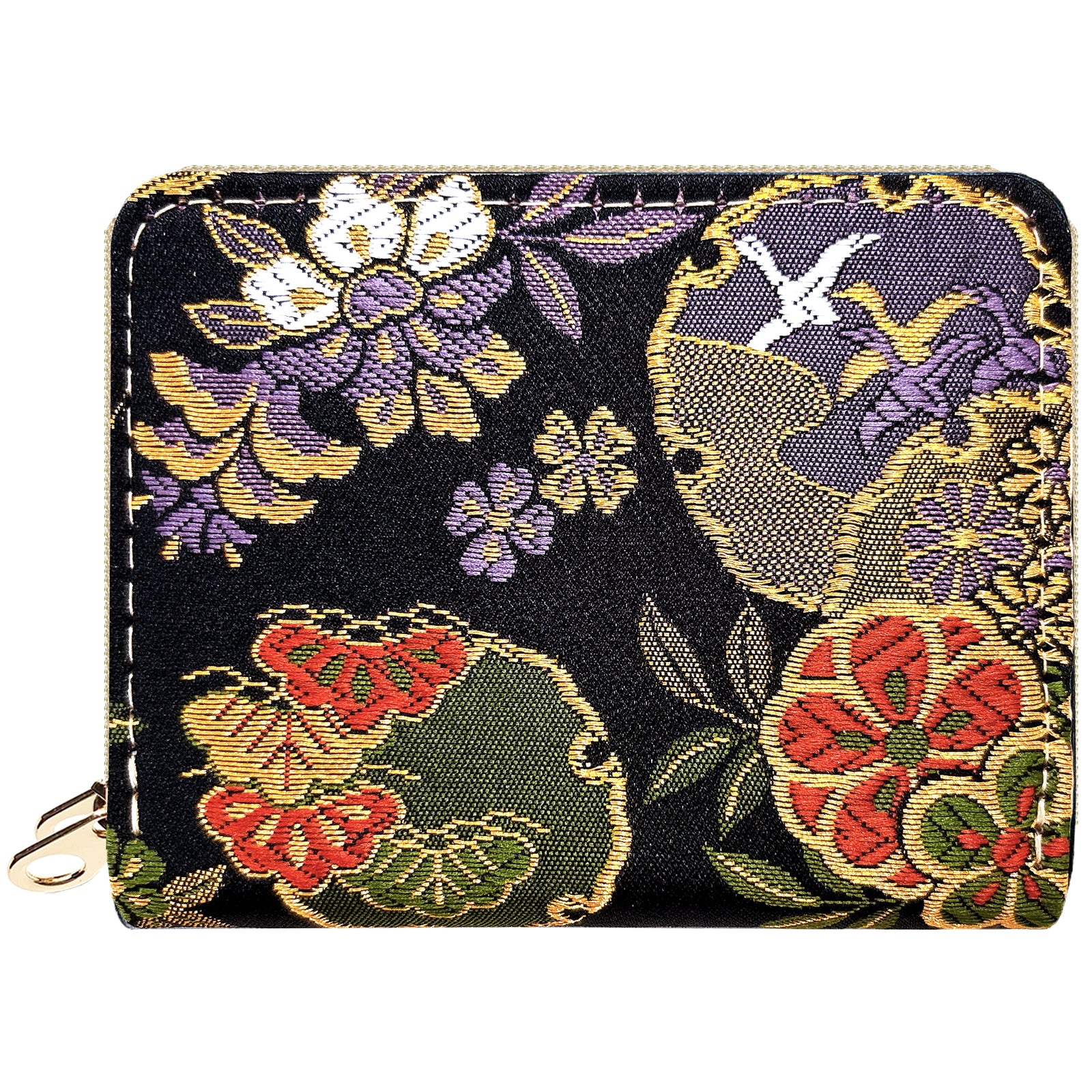 【財布の百貨店公式】 西陣織 月影 蛇腹 ダブルファスナー 財布 レディース メンズ カード収納 ミニ財布 小さい財布 ラウンド型財布 和 和柄 和風 【安心の返品保証付き】