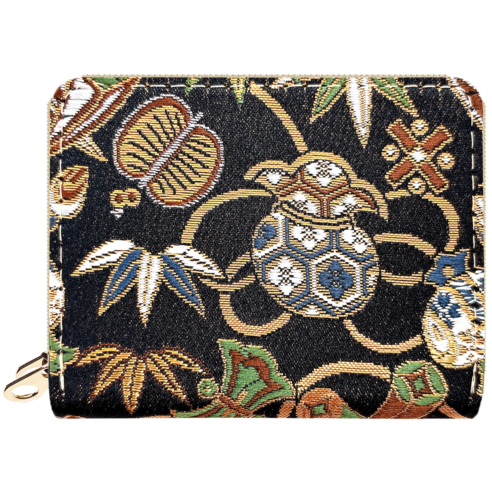 【財布の百貨店公式】 西陣織 月影 蛇腹 ダブルファスナー 財布 レディース メンズ カード収納 ミニ財布 小さい財布 ラウンド型財布 和 和柄 和風 【安心の返品保証付き】