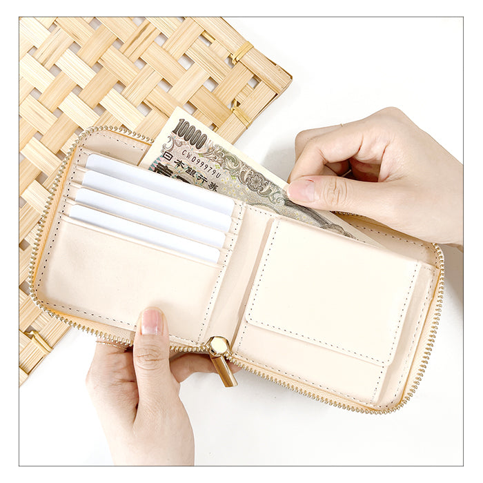 【財布の百貨店公式】西陣織 月影 ラウンド型 二つ折り財布 レディース メンズ 財布 ラウンドファスナー 小銭入れ コンパクト 和柄 日本製 【安心の返品保証付き】