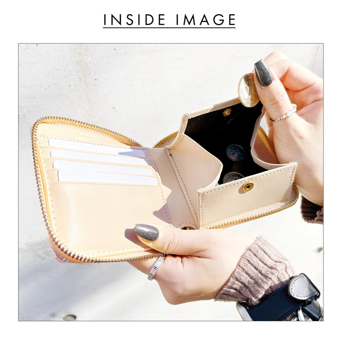 【財布の百貨店公式】西陣織 月影 ラウンド型 二つ折り財布 レディース メンズ 財布 ラウンドファスナー 小銭入れ コンパクト 和柄 日本製 【安心の返品保証付き】