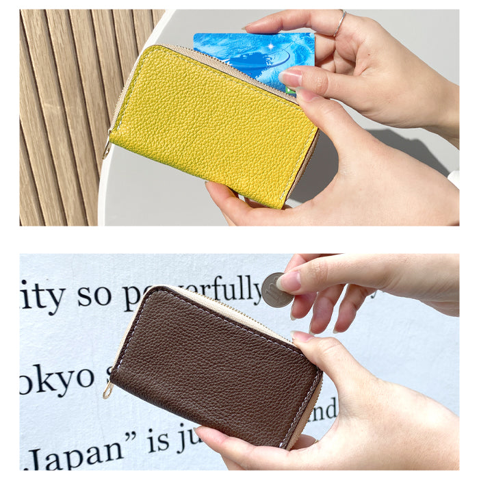 【財布の百貨店公式】 本革 コインケース 紳士淑女 メンズ レディース ラウンドファスナー 小銭入れ コンパクト カード収納 【安心の返品保証付き】