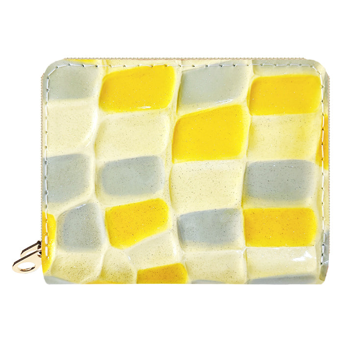 【財布の百貨店公式】 蛇腹 ダブルファスナー 財布 2ndステンドグラス 本革 レディース カード収納 ミニ財布 小さい財布 使いやすい 牛革 革財布 ラウンド型財布 エナメル 【安心の返品保証付き】