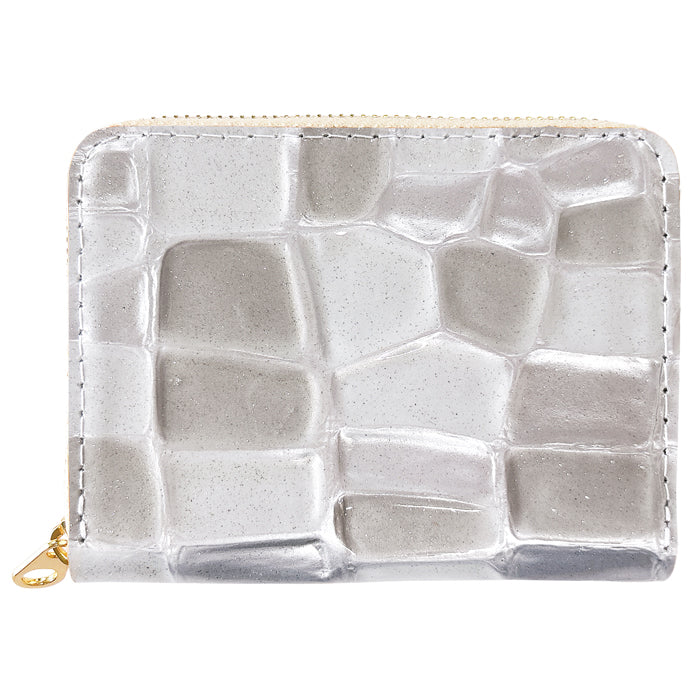 【財布の百貨店公式】 蛇腹 シンプル財布 本革 財布 2ndステンドグラス レディース ラウンド型ファスナー ミニ財布 カード入れ エナメル 牛革 【安心の返品保証付き】