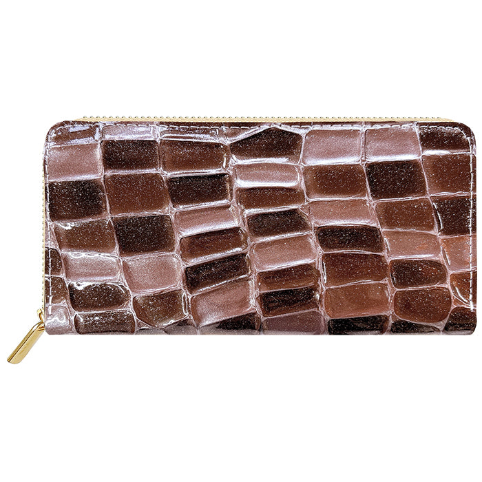 【財布の百貨店公式】 本革 2ndステンドグラス 蛇腹 カードポケット付き 財布 長財布 ラウンド型ファスナー レディース 大容量 【安心の返品保証付き】