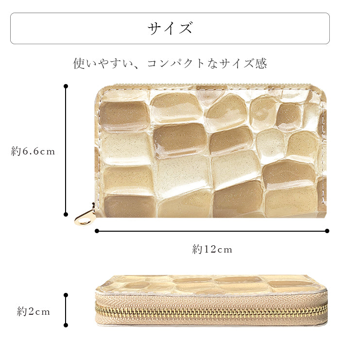 本革 コインケース 2nd ステンドグラス レディース コインポーチ 小銭入れ ミニ財布 ラウンド型ファスナー ファスナー付き おしゃれ カード入れ 女性 革 レザー 小物入れ コンパクト ケース ラウンドファスナー エナメル加工