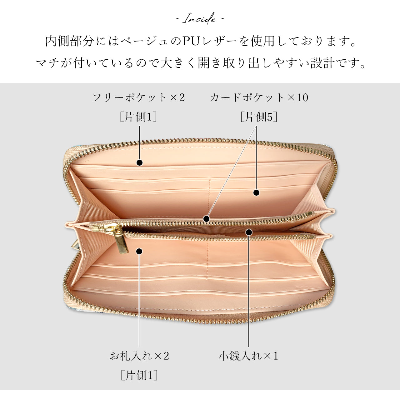 西陣織 財布 長財布 レディース ラウンドファスナー さいふ サイフ カード収納 明 - 高級感漂う日本製の和風財布 | プレゼントにも最適