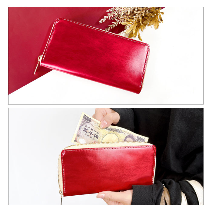 【財布の百貨店公式】 アダマス 長財布 本革 財布 ラウンド型ファスナー レディース メンズ 大理石風 大容量 カード収納【安心の返品保証付き】