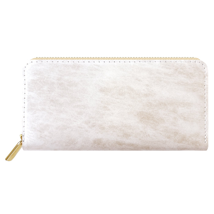 【財布の百貨店公式】 アダマス 長財布 本革 財布 ラウンド型ファスナー レディース メンズ 大理石風 大容量 カード収納【安心の返品保証付き】