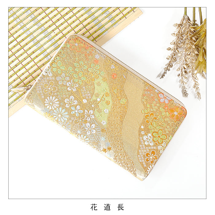 【財布の百貨店公式】 通帳も入る長財布 西陣織 明 パスポート 母子手帳 ケース 大容量 多機能 ラウンドファスナー レディース 和柄 和 金襴【安心の返品保証付き】