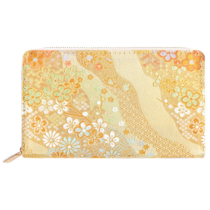 【財布の百貨店公式】 通帳も入る長財布 西陣織 明 パスポート 母子手帳 ケース 大容量 多機能 ラウンドファスナー レディース 和柄 和 金襴【安心の返品保証付き】