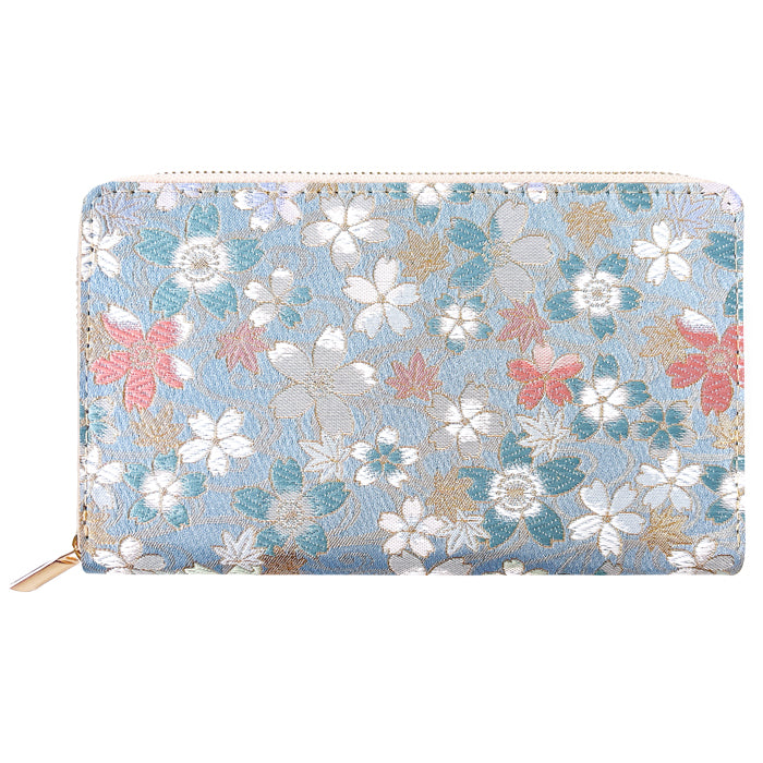 【財布の百貨店公式】 通帳も入る長財布 西陣織 明 パスポート 母子手帳 ケース 大容量 多機能 ラウンドファスナー レディース 和柄 和 金襴【安心の返品保証付き】