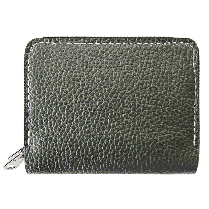 【財布の百貨店公式】 蛇腹 ダブルファスナー 財布 本革 型押し カード収納 ミニ財布 小さい財布 使いやすい 牛革 革財布 ラウンド型財布 ベーシックダンディ 【安心の返品保証付き】