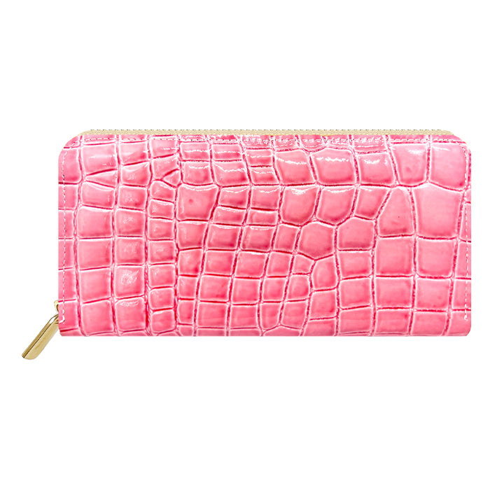 財布の百貨店公式】 長財布 本革 財布 クロコダイル風 型押し