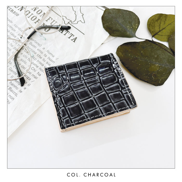 【財布の百貨店公式】 本革 ボックス型 コインケース 美クロコダイル 型押し メンズ レディース 小銭入れ 革 コンパクト スリム 薄型 ボックス型コインケース エナメル 【安心の返品保証付き】