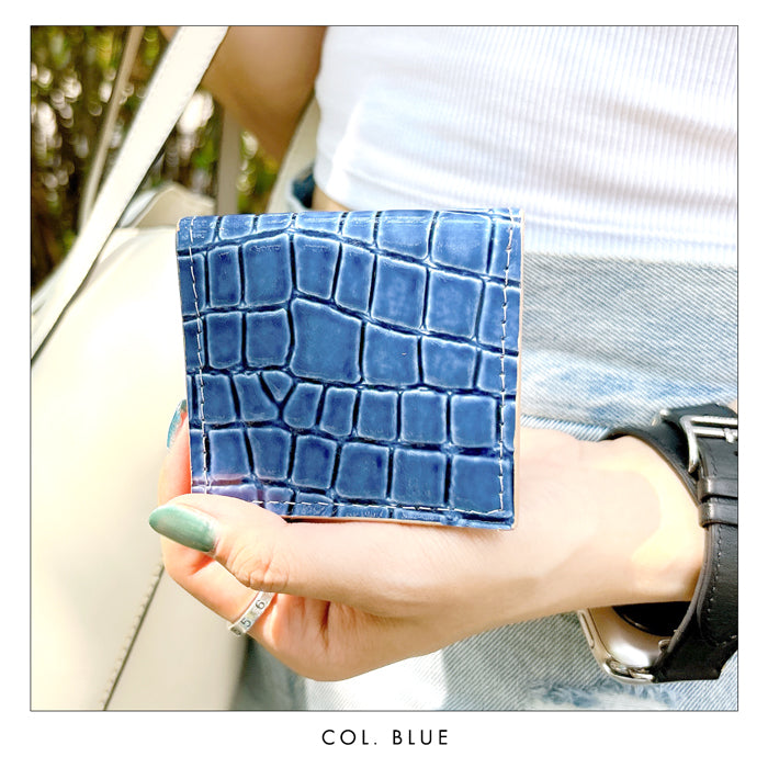 【財布の百貨店公式】 本革 ボックス型 コインケース 美クロコダイル 型押し メンズ レディース 小銭入れ 革 コンパクト スリム 薄型 ボックス型コインケース エナメル 【安心の返品保証付き】