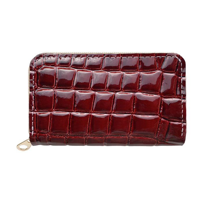 未使用級 CROCODILE シャイニングクロコ ケース 小銭入れ 赤 財布の百貨店公式】 本革 コインケース 美クロコダイル 型押し 小銭