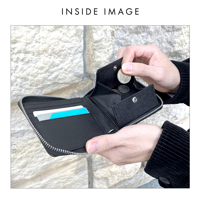 財布の百貨店公式】本革 カモフラージュ ラウンド型 二つ折り財布 財布