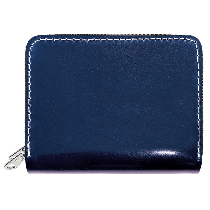 【財布の百貨店公式】 本革 コードバン 蛇腹 ダブルファスナー 財布 馬革 メンズ カード収納 ミニ財布 小さい財布 ラウンド型財布 ホースレザー 【安心の返品保証付き】