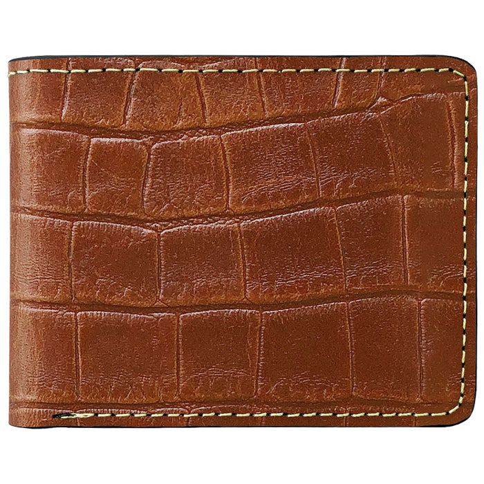 財布の百貨店公式】 二つ折り財布 クロコダイル 型押し 財布 メンズ 本