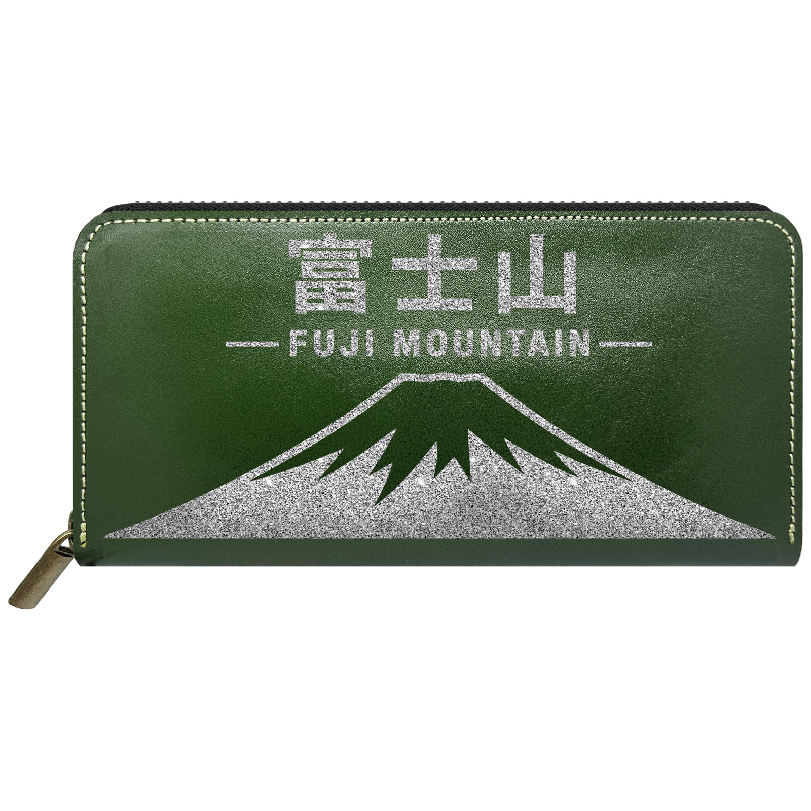 【財布の百貨店公式】 栃木レザー 本革 富士山 ステッカー ラウンド型長財布 財布 長財布 カード収納【安心の返品保証付き】