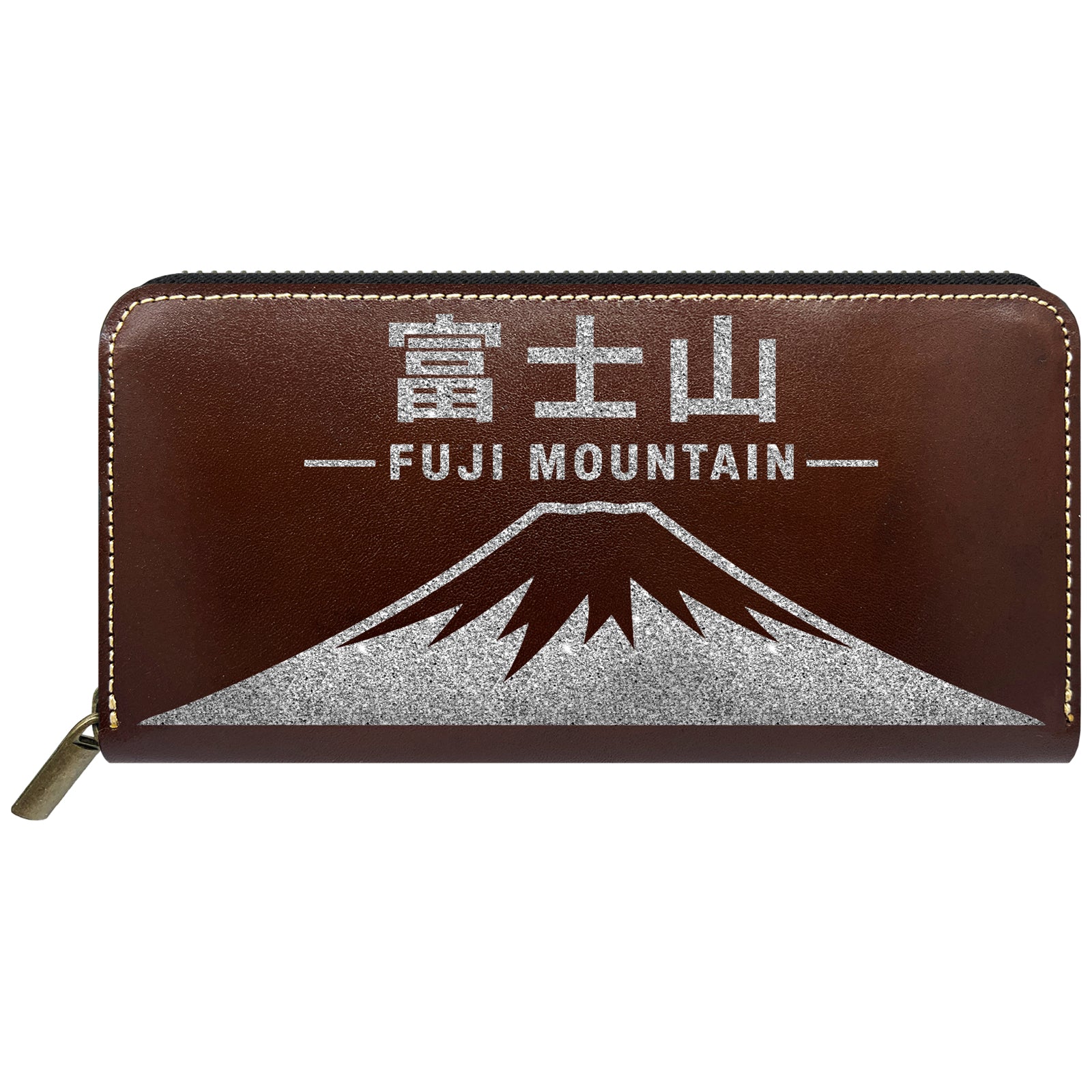 【財布の百貨店公式】 栃木レザー 本革 富士山 ステッカー ラウンド型長財布 財布 長財布 カード収納【安心の返品保証付き】
