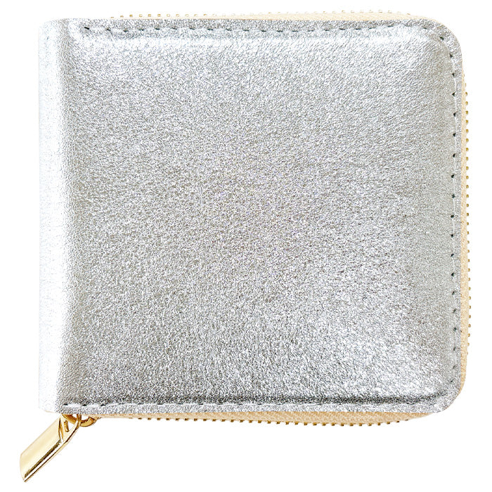 財布の百貨店公式】本革 グリッター ラウンド型 二つ折り財布