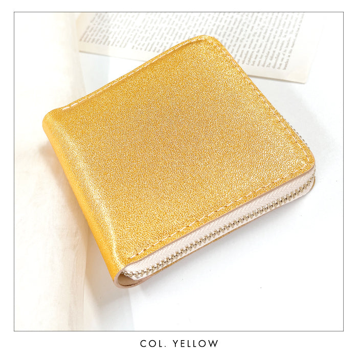 財布の百貨店公式】本革 グリッター ラウンド型 二つ折り財布