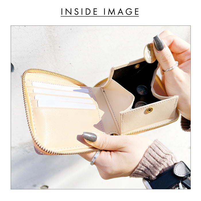 【財布の百貨店公式】本革 グリッター ラウンド型 二つ折り財布 レディース 財布 ラウンドファスナー 小銭入れ コンパクト ゴールド シルバー 【安心の返品保証付き】