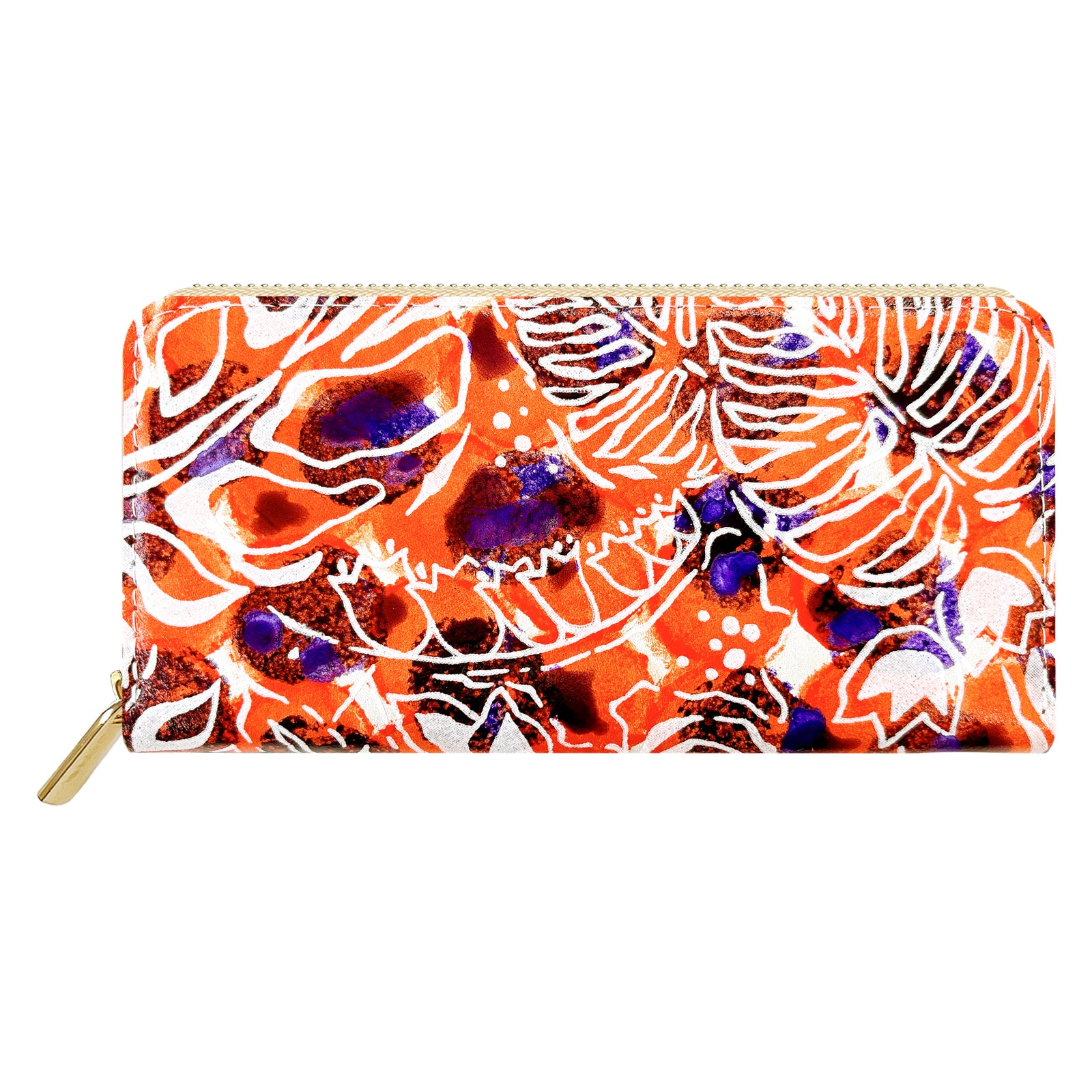 【財布の百貨店公式】 ハワイアン柄 長財布 本革 財布 ラウンド型ファスナー レディース メンズ 大容量 カード収納【安心の返品保証付き】