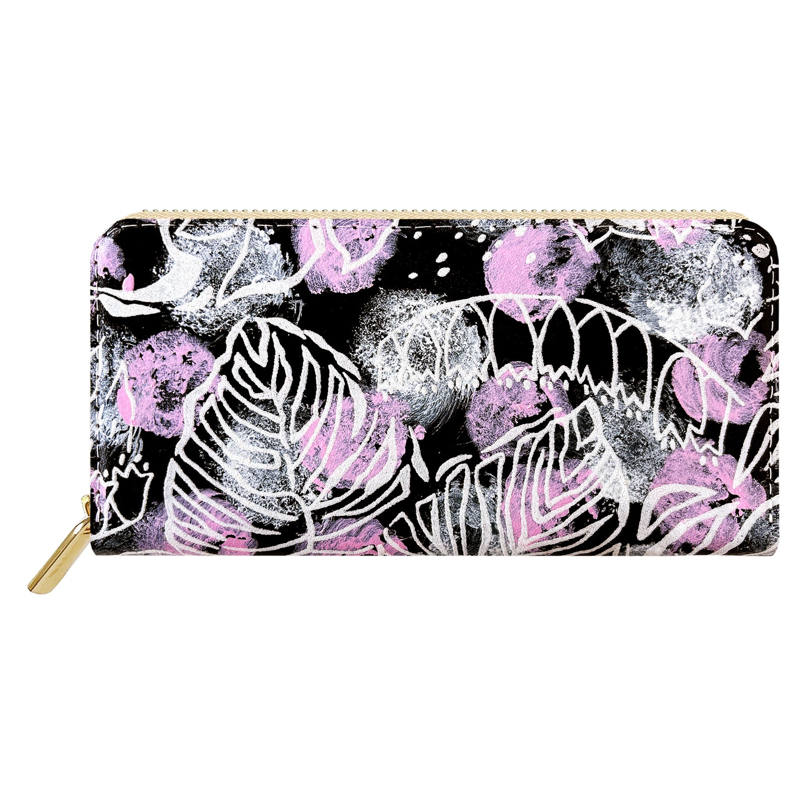 【財布の百貨店公式】 ハワイアン柄 長財布 本革 財布 ラウンド型ファスナー レディース メンズ 大容量 カード収納【安心の返品保証付き】