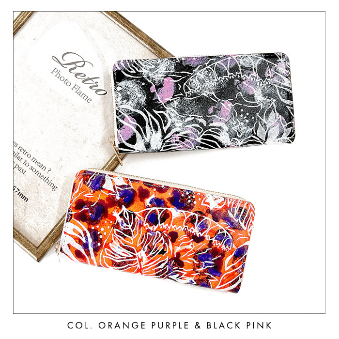 【財布の百貨店公式】 ハワイアン柄 長財布 本革 財布 ラウンド型ファスナー レディース メンズ 大容量 カード収納【安心の返品保証付き】